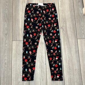Festive Holiday Black Leggings